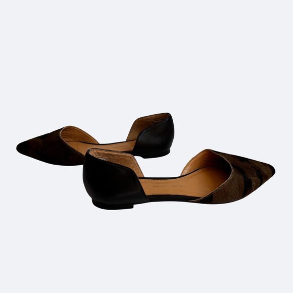 Banana Republic Womens D'Orsay Flats Sz 7 Camo Calf Hair Pointed Toe - Picture 5 of 8